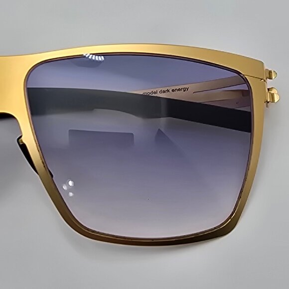 IC! Berlin Dark Energy Gold Frame Light Blue Gradient Lens Sunglasses w/ Case - Picture 14 of 16